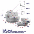 Fauteuil tonneau pivotant vert Ern 52 avec pouf de rangement
