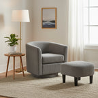 Grey  ern 26.4 Swivel Arm Chair with Ottoman
