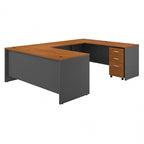 Bureau en U de 72 po de la série C avec tiroirs par
