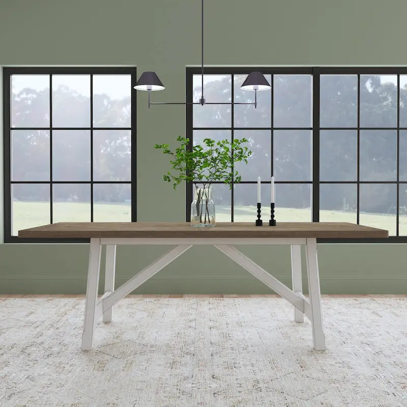Melody White Wood Rectangular Dining Table - 90 x 30 x 42