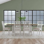 Table à manger rectangulaire Melody en bois blanc - 90 x 30 x 42