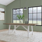 Table à manger rectangulaire Melody en bois blanc - 90 x 30 x 42