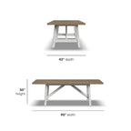 Table à manger rectangulaire Melody en bois blanc - 90 x 30 x 42