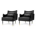 Lot de 2 fauteuils de style Mid-Century en similicuir 29,5 W avec poches latérales – 29,5 L x 32 H x 28,75 P