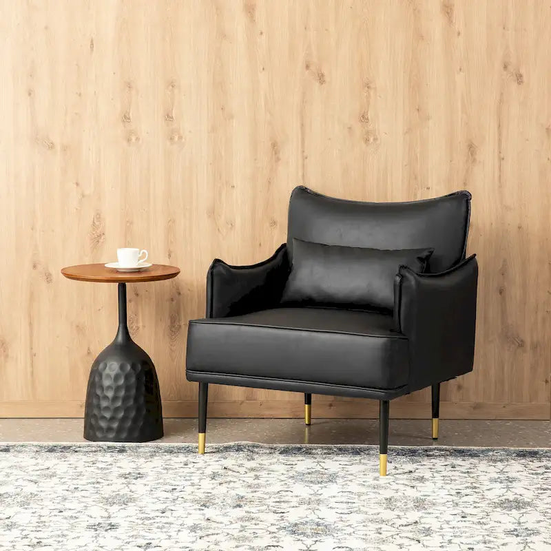 Lot de 2 fauteuils de style Mid-Century en similicuir 29,5 W avec poches latérales – 29,5 L x 32 H x 28,75 P