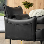 Lot de 2 fauteuils de style Mid-Century en similicuir 29,5 W avec poches latérales – 29,5 L x 32 H x 28,75 P