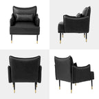 Lot de 2 fauteuils de style Mid-Century en similicuir 29,5 W avec poches latérales – 29,5 L x 32 H x 28,75 P