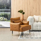 Lot de 2 fauteuils de style Mid-Century en similicuir 29,5 W avec poches latérales – 29,5 L x 32 H x 28,75 P