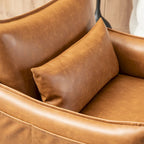 Lot de 2 fauteuils de style Mid-Century en similicuir 29,5 W avec poches latérales – 29,5 L x 32 H x 28,75 P