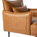 Lot de 2 fauteuils de style Mid-Century en similicuir 29,5 W avec poches latérales – 29,5 L x 32 H x 28,75 P