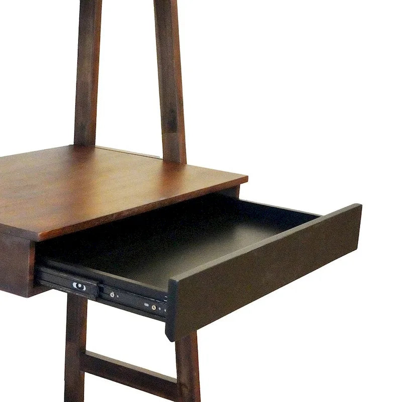 Bureau échelle moderne avec tiroir unique et étagères intégrées, pour les petits espaces ou les bureaux à domicile personnalisés