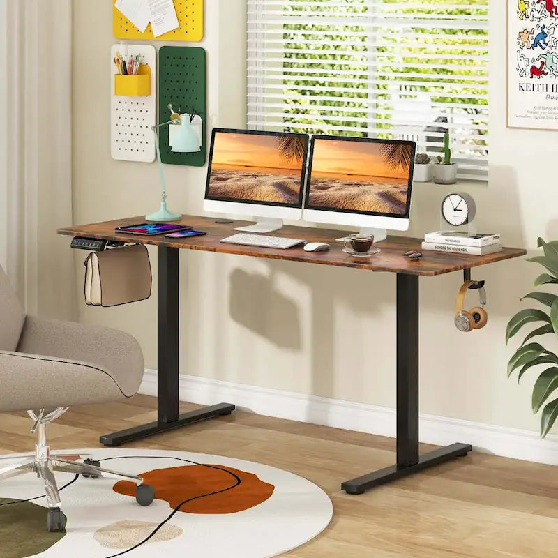 Bureau assis-debout électrique réglable en hauteur 63 x 24 pouces - Voir détails