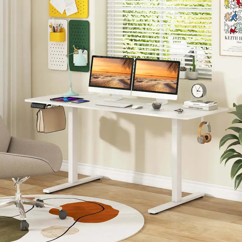 Bureau assis-debout électrique réglable en hauteur 63 x 24 pouces - Voir détails