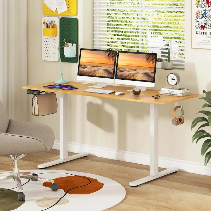 Bureau assis-debout électrique réglable en hauteur 63 x 24 pouces - Voir détails
