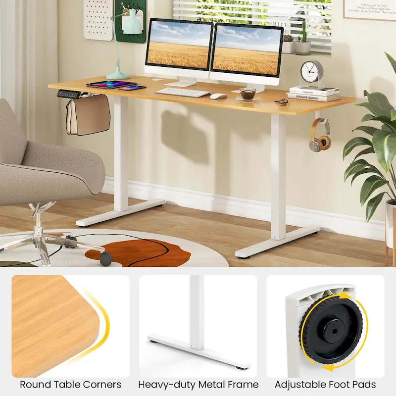 Bureau assis-debout électrique réglable en hauteur 63 x 24 pouces - Voir détails