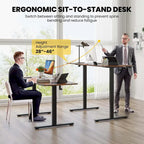 Bureau assis-debout électrique réglable en hauteur 63 x 24 pouces - Voir détails