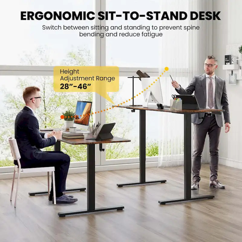 Bureau assis-debout électrique réglable en hauteur 63 x 24 pouces - Voir détails