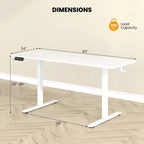 Bureau assis-debout électrique réglable en hauteur 63 x 24 pouces - Voir détails