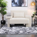 Polyester Oversized Armchair with Storage Asymmetrical Armrest and  ern Mid-Century Chair, 225lb Capacity