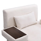 Fauteuil surdimensionné en polyester avec rangement Accoudoir asymétrique et chaise moderne du milieu du siècle, capacité de 102 kg