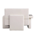 Fauteuil surdimensionné en polyester avec rangement Accoudoir asymétrique et chaise moderne du milieu du siècle, capacité de 102 kg