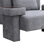 Fauteuil surdimensionné en polyester avec rangement Accoudoir asymétrique et chaise moderne du milieu du siècle, capacité de 102 kg