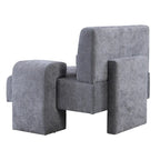 Fauteuil surdimensionné en polyester avec rangement Accoudoir asymétrique et chaise moderne du milieu du siècle, capacité de 102 kg