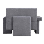 Fauteuil surdimensionné en polyester avec rangement Accoudoir asymétrique et chaise moderne du milieu du siècle, capacité de 102 kg