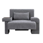 Fauteuil surdimensionné en polyester avec rangement Accoudoir asymétrique et chaise moderne du milieu du siècle, capacité de 102 kg