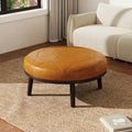 Pouffe en cuir véritable pleine fleur italien de 34,5 W par