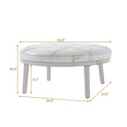 Pouffe en cuir véritable pleine fleur italien de 34,5 W par