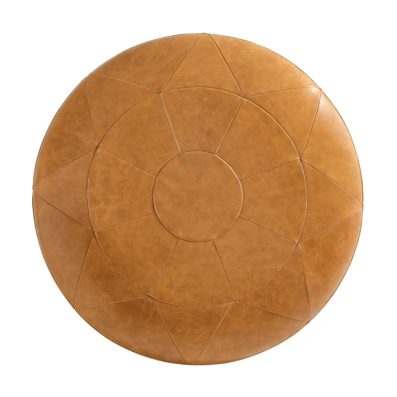 Pouffe en cuir véritable pleine fleur italien de 34,5 W par