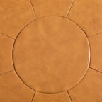 Pouffe en cuir véritable pleine fleur italien de 34,5 W par