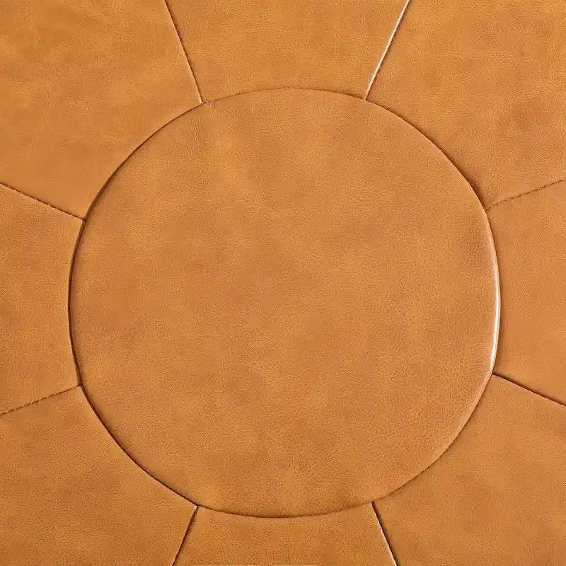 Pouffe en cuir véritable pleine fleur italien de 34,5 W par