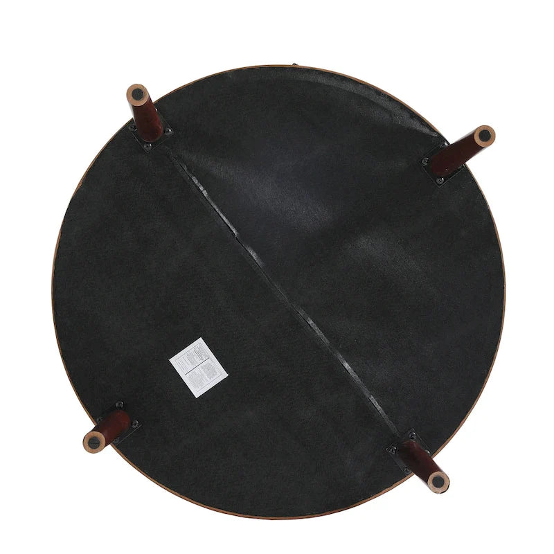Pouffe en cuir véritable pleine fleur italien de 34,5 W par