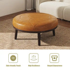Pouffe en cuir véritable pleine fleur italien de 34,5 W par