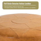 Pouffe en cuir véritable pleine fleur italien de 34,5 W par
