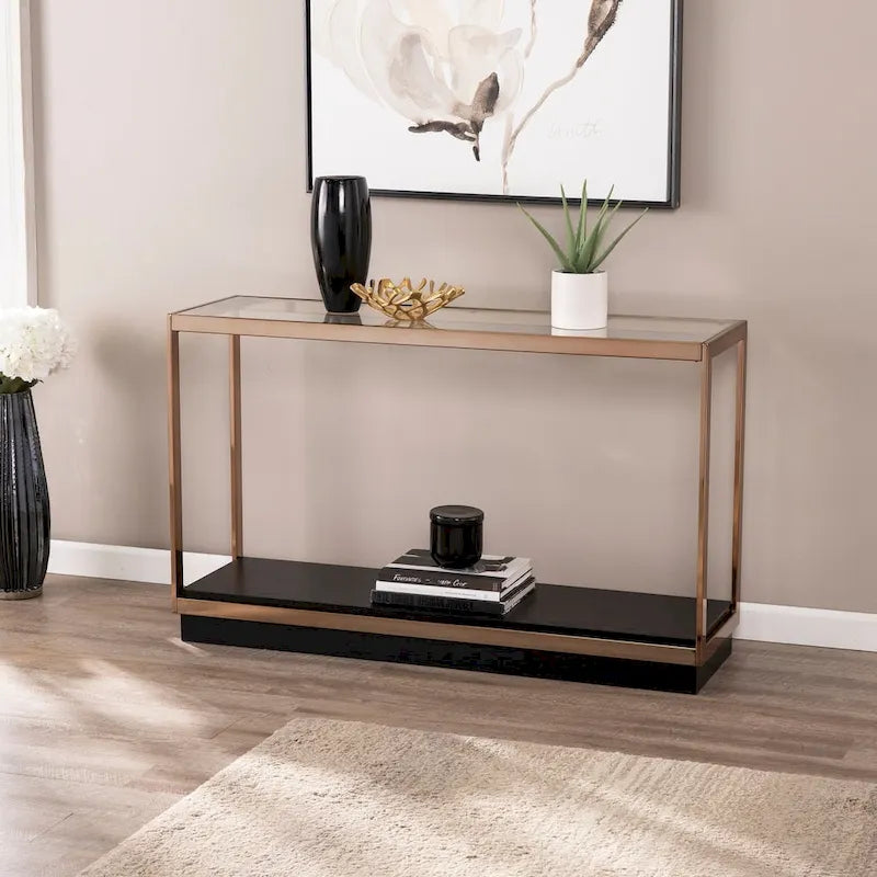   Luna  ern Champagne Metal Console Table
