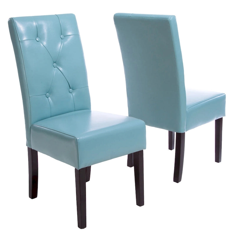 Chaise de salle à manger Taylor Blue en cuir reconstitué (lot de 2) par   - N/A