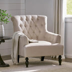 Bernstein Tufted Club Armchair w/ Rolled Backrest by  