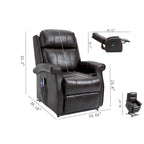 Fauteuil inclinable releveur électrique pour personnes âgées en similicuir GZMR