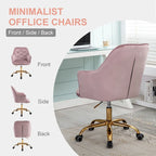 Fauteuil coquille pivotant en velours pour salon, chaise de bureau