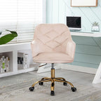 Fauteuil coquille pivotant en velours pour salon, chaise de bureau