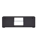 Meuble TV ern 51 po en verre avec rangement pour téléviseurs jusqu'à 69 po et lumières DEL
