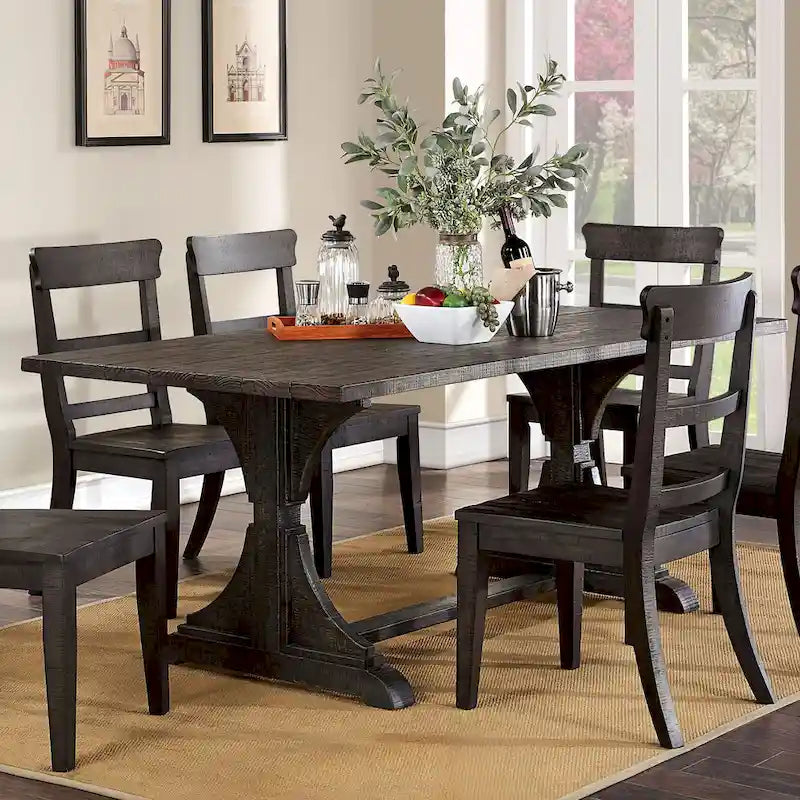  Badri Rustic 76-inch Solid Wood Dining Table