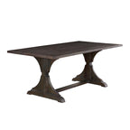 Table de salle à manger rustique en bois massif de 76 pouces