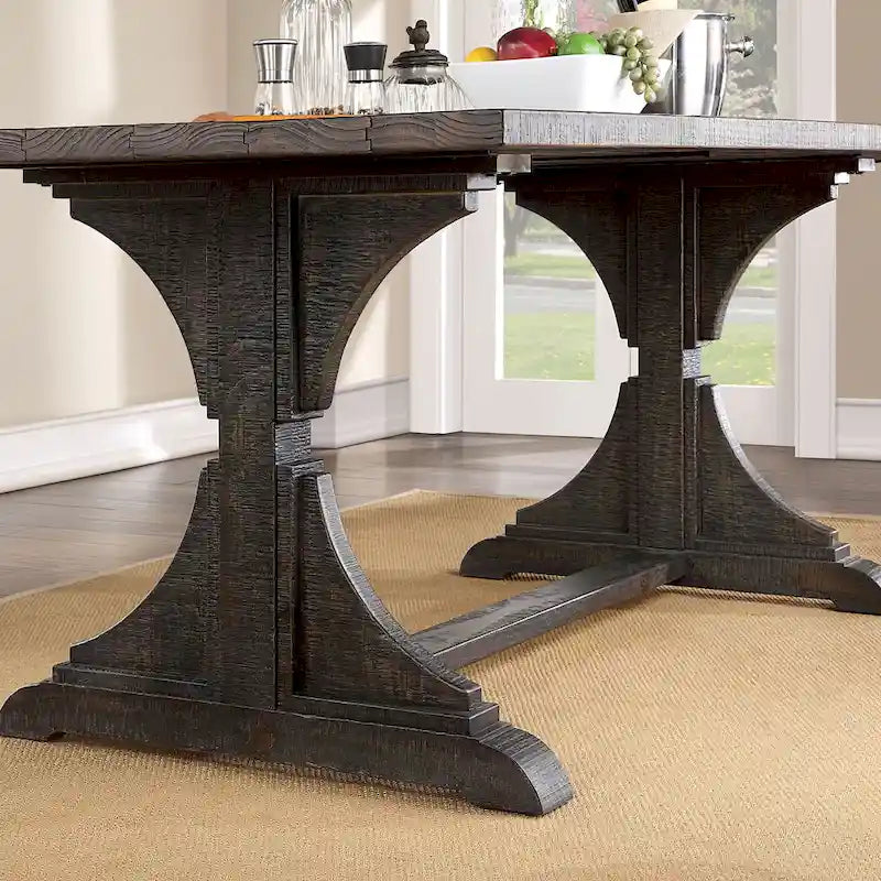 Table de salle à manger rustique en bois massif de 76 pouces