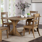 Table de salle à manger rustique en bois massif de 76 pouces