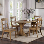 Table de salle à manger rustique en bois massif de 76 pouces