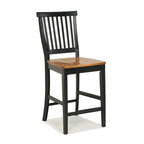 Tabouret de bar noir et chêne vieilli de 61 cm par